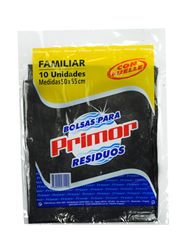 Bolsa para residuos negra Familiar (50cm x 55cm) Primor