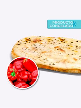 PIZZA CON MUZZARELLA Y MORRÓN
